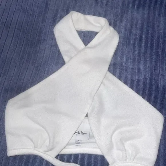 NWOT Sky to Moon White Halter Tie Top - Picture 4 of 6